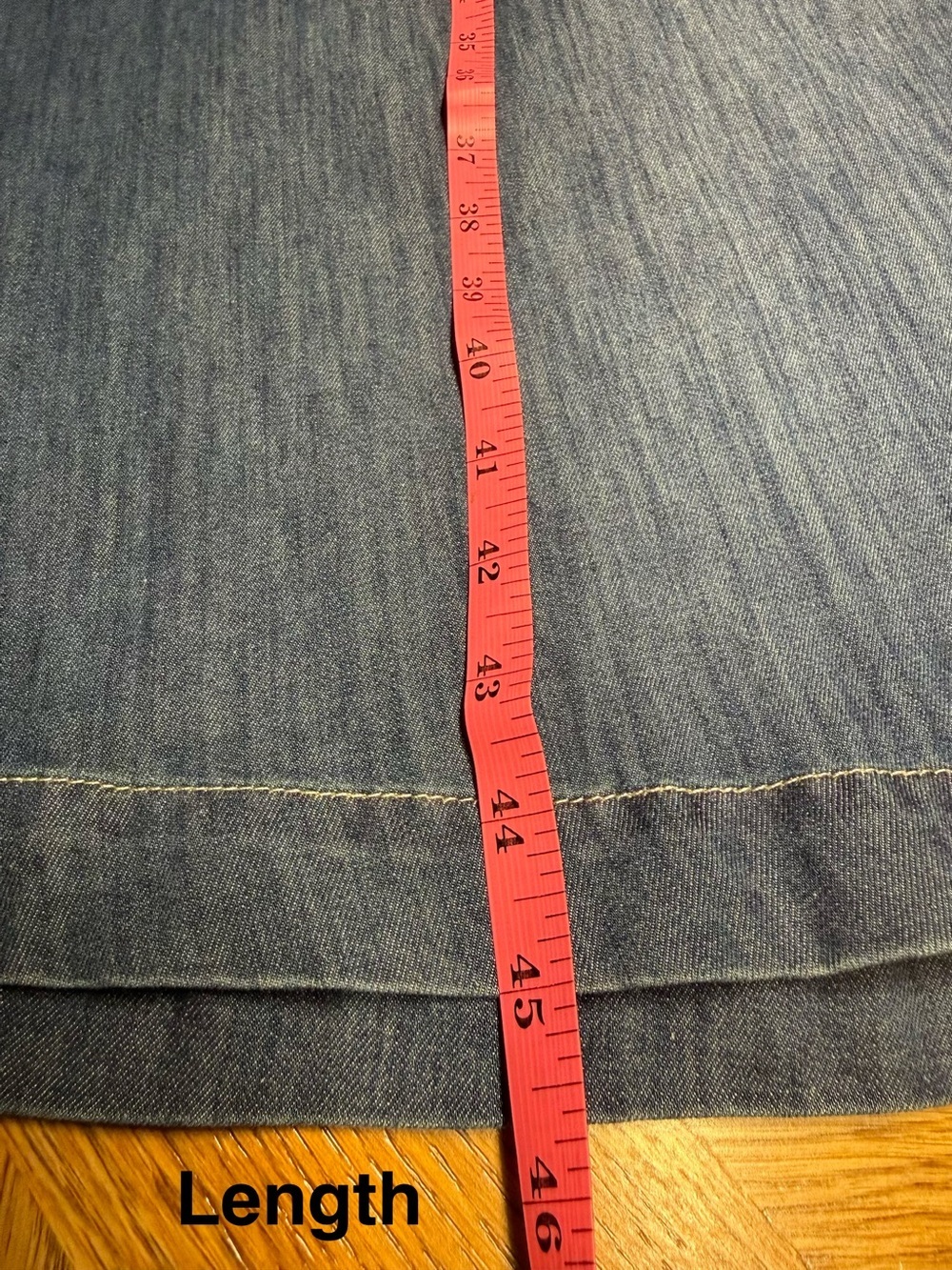 Denim Maxi Dress with Button Front and Pockets - Picture 7 of 13